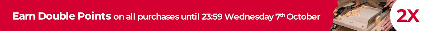 Earn Double Points on all purchases until 23:59 Wednesday 7th October