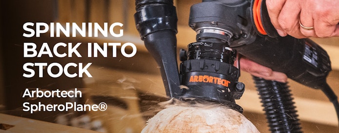 Pinning back into stock - Arbortech Spheroplane
