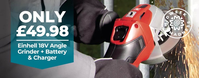 ONLY £49.98 - Einhell 18V Angle Grinder & Battery / Charger Kit